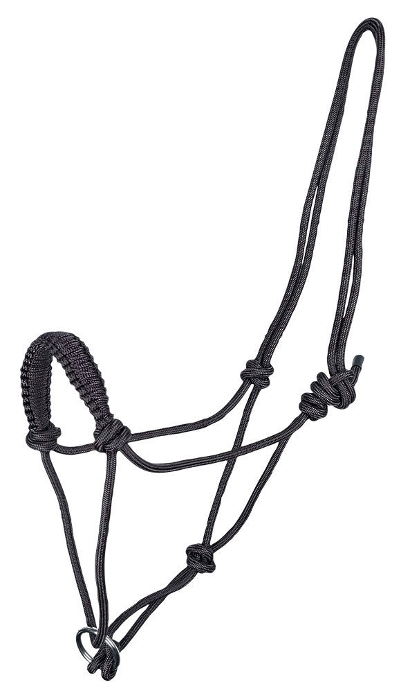 Halter Knotted Rope With Ring Black Full