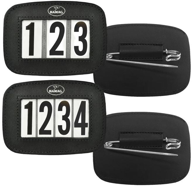 Hamag Number Holder Saddlecloth Leather 3 Digit Pair [:black]