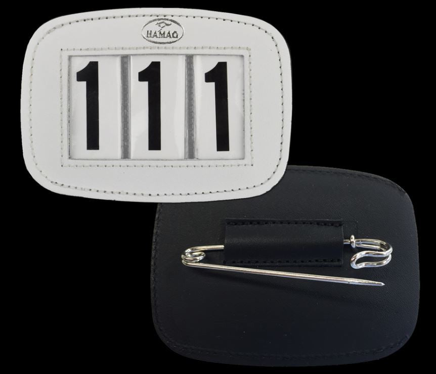 Hamag Number Holder Saddlecloth Leather 3 Digit Pair [:black]