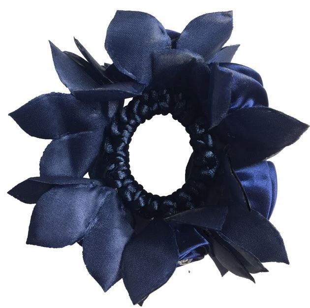Hair Scrunchie Hamag Rose Petal With Crystals [:blue]