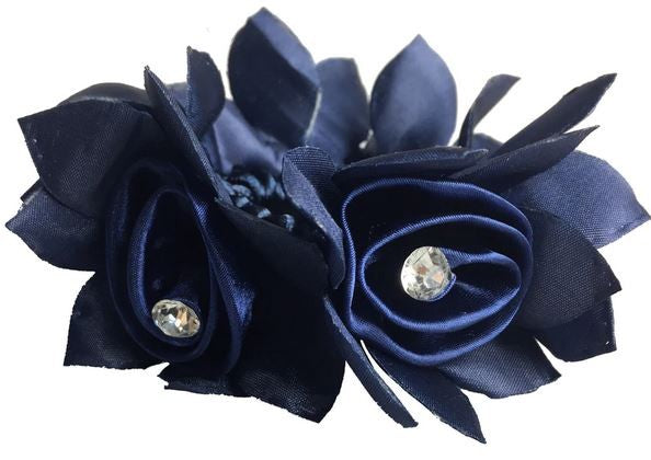 Hair Scrunchie Hamag Rose Petal With Crystals [:blue]