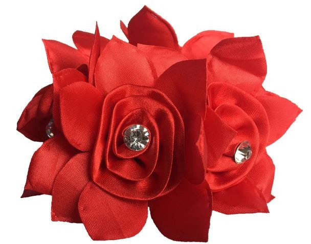 Hair Scrunchie Hamag Rose Petal With Crystals [:blue]