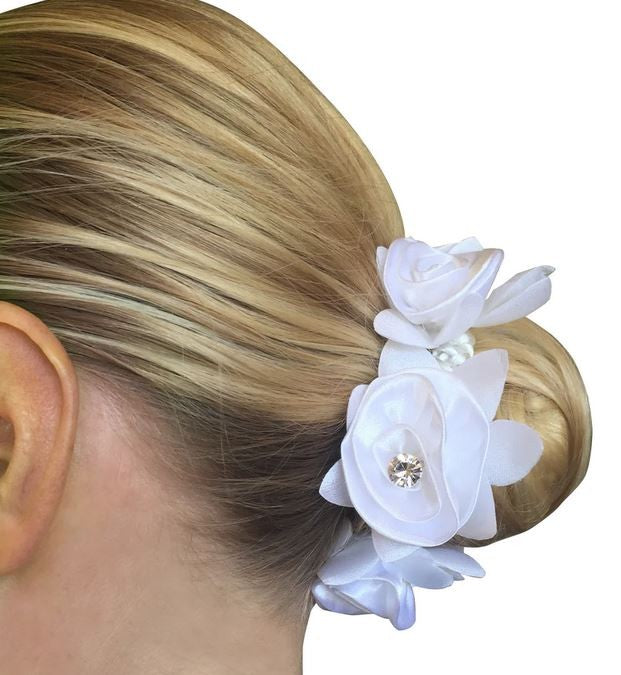 Hair Scrunchie Hamag Rose Petal With Crystals [:blue]