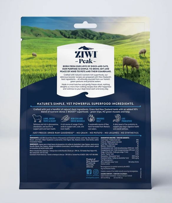 Ziwi Peak Freeze Dried Dog Superboost Lamb 114gm