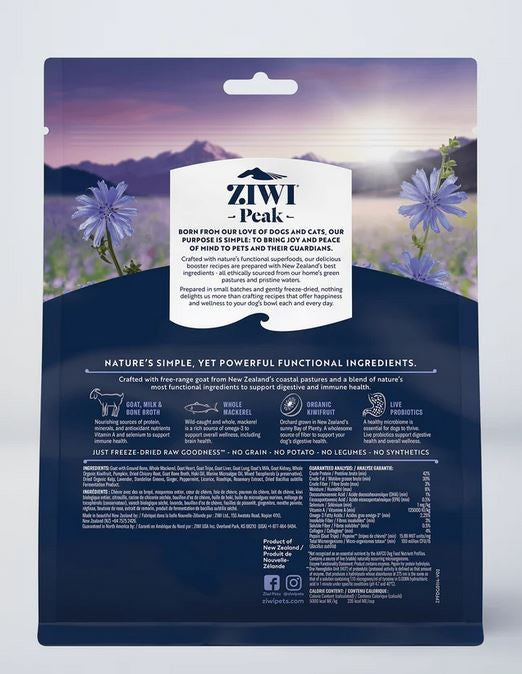 Ziwi Peak Freeze Dried Dog Booster Goat Gut & Immunity 114gm