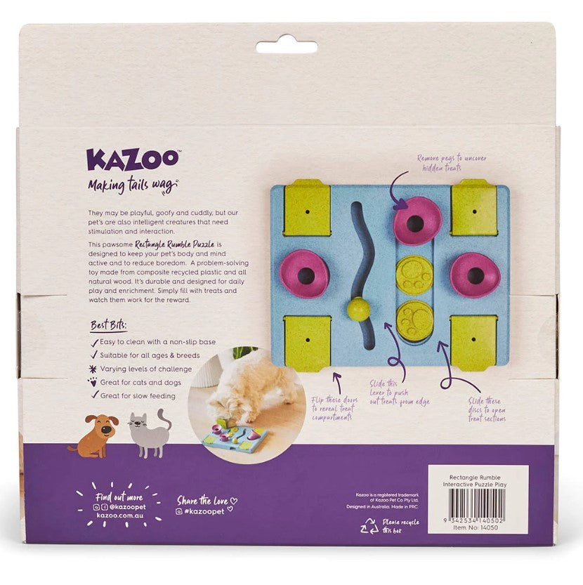 Kazoo Dog Toy Interactive Puzzle Play Rectangle Rumble