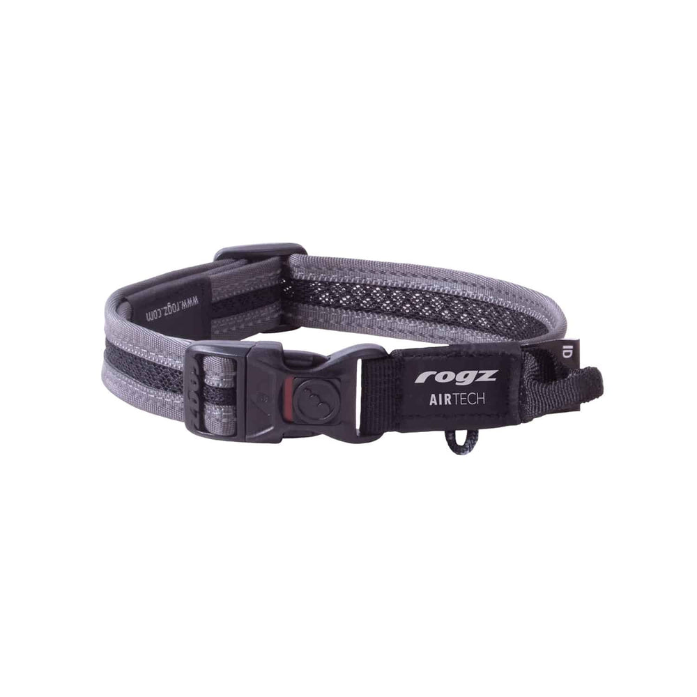 Rogz Dog Collar Airtech Classic Platinum Grey [:medium]