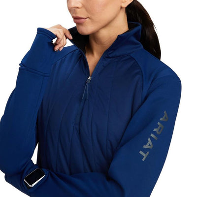 Sweatshirt Ariat Venture 1/2 Zip W23 Estate Blue Ladies-Ariat-Ascot Saddlery