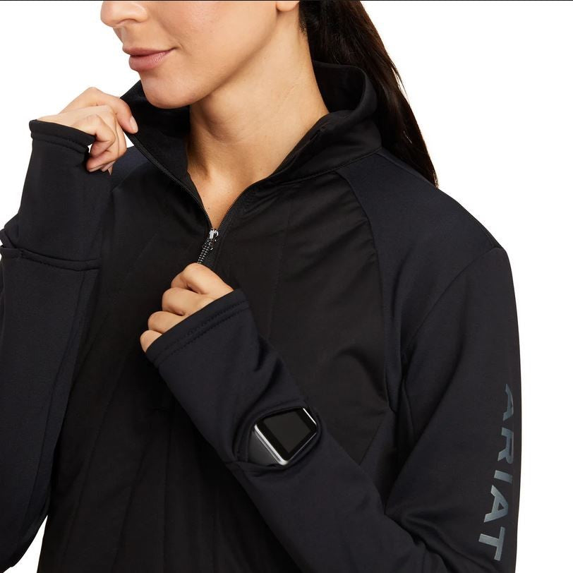 Sweatshirt Ariat Venture 1/2 Zip W23 Black Ladies [:extra Small]