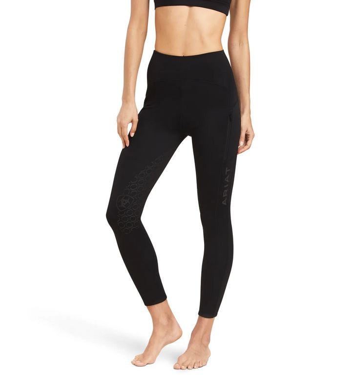 Tights Ariat Venture Thermal Half Grip W23 Black Ladies [:extra Small]