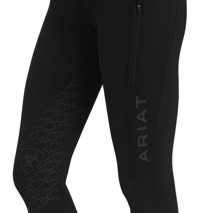 Tights Ariat Venture Thermal Half Grip W23 Black Ladies [:extra Small]