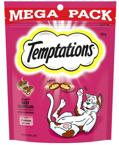 Treat Cat Temptations Snacks Hearty Beef 180gm-Temptations-Ascot Saddlery