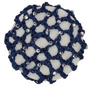 Hair Net Hamag Crocheted Hair Bun Net With Diamantes Navy Blue