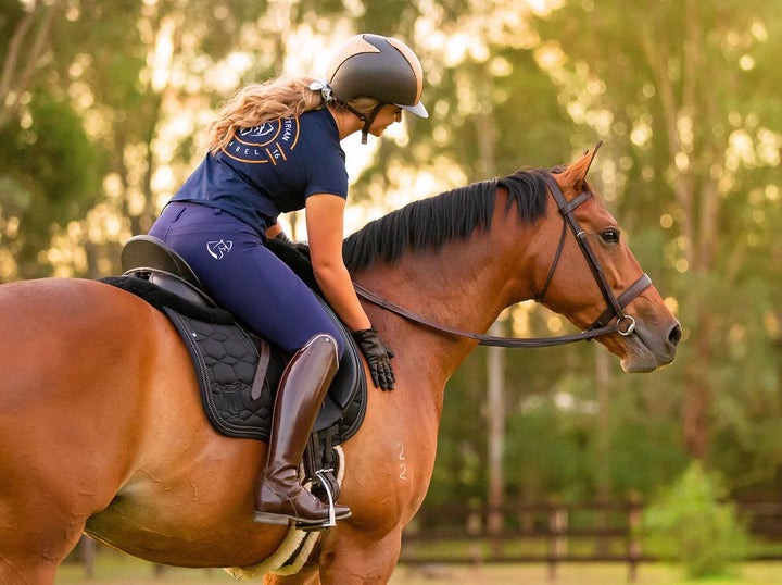 Tights Bare Equestrian Thermo Fit Winter Performance Riding Navy Youth [:6-8]