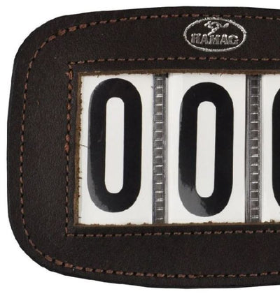 Hamag Number Holder Bridle Leather 4 Digit Pair Mahogany Brown-Hamag-Ascot Saddlery
