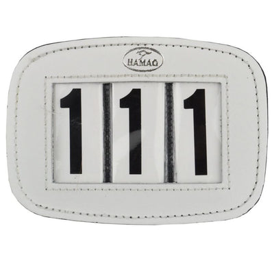 Hamag Number Holder Bridle Leather 3 Digit Pair White-Hamag-Ascot Saddlery
