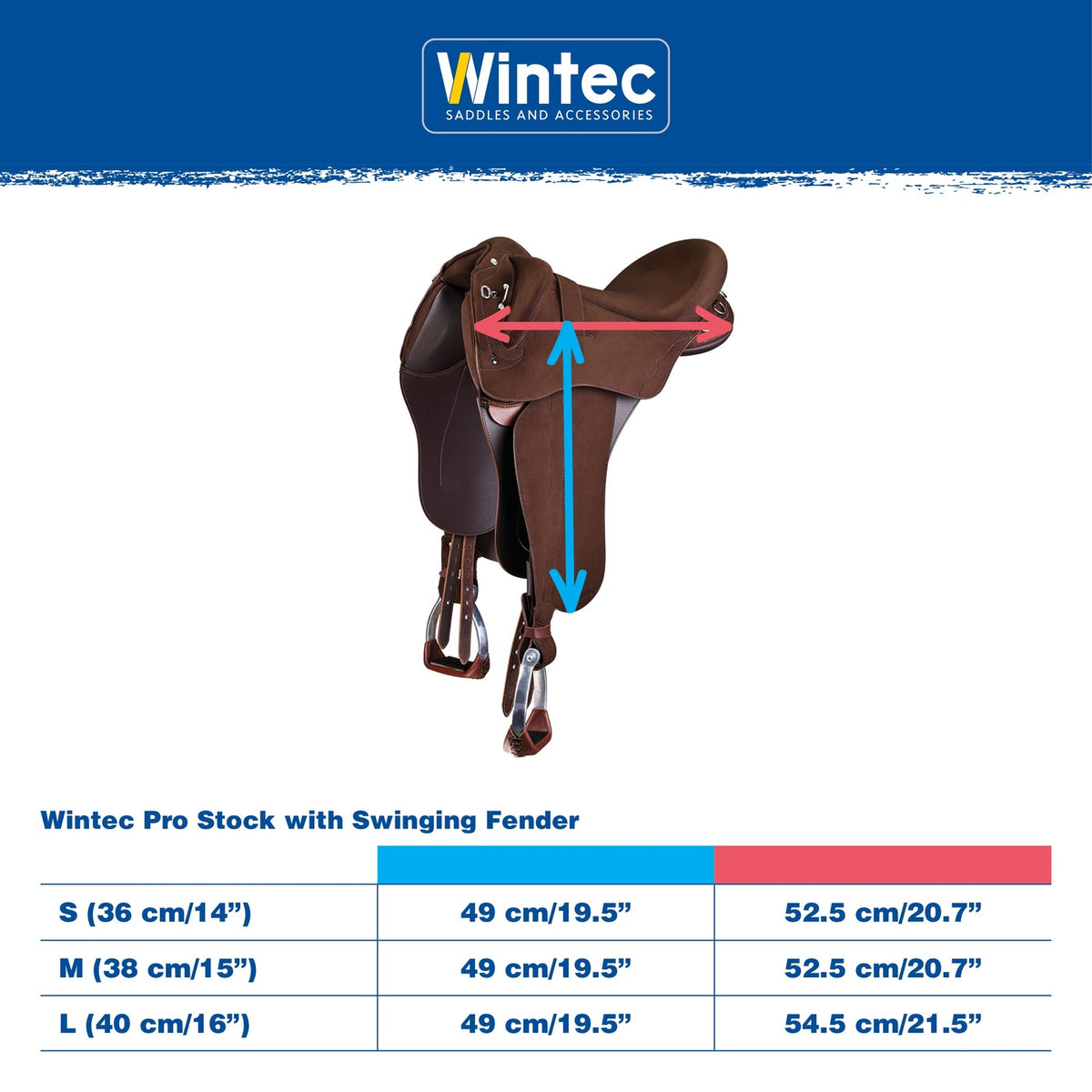 Wintec Pro Stock Saddle With Swinging Fender Hart Brown Large