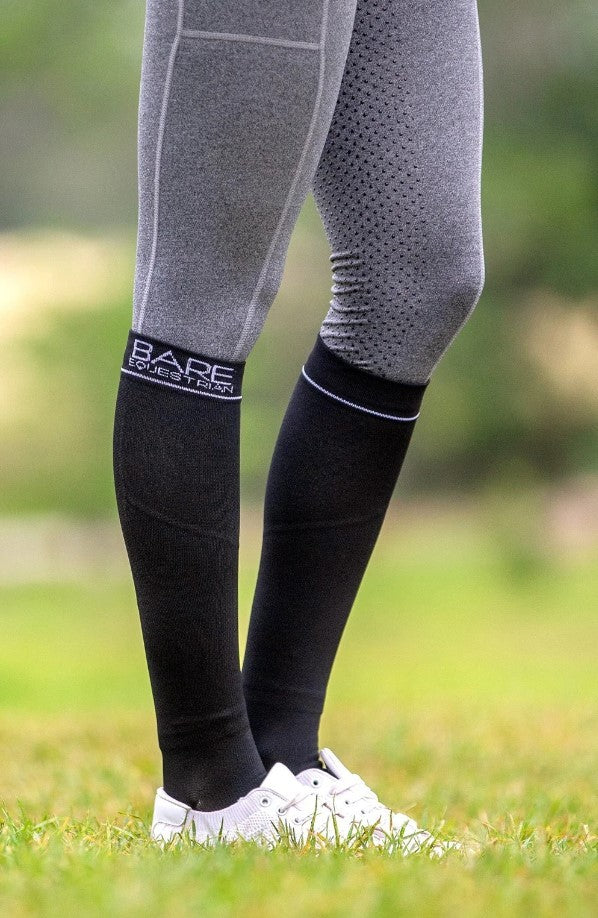Socks Bare Equestrian Compression Plain Black