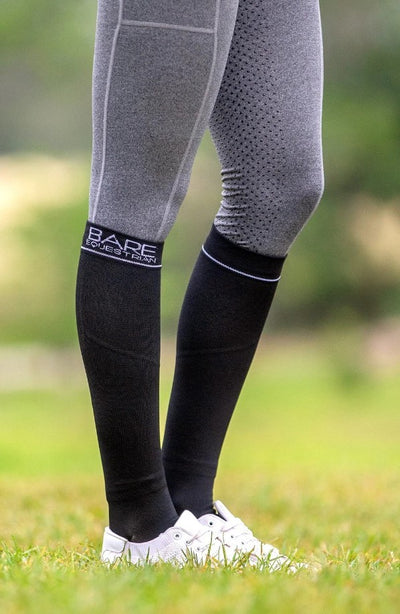 Socks Bare Equestrian Compression Plain Black-Bare Equestrian-Ascot Saddlery