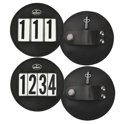 Hamag Number Holder Bridle Round Leather 4 Digit Pair Black-Ascot Saddlery-Ascot Saddlery