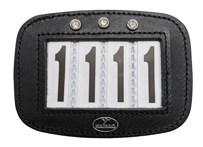 Hamag Number Holder Saddlecloth Leather 4 Digit Pair Black-Ascot Saddlery-Ascot Saddlery