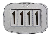 Hamag Number Holder Saddlecloth Leather 4 Digit Pair White