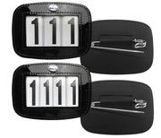 Hamag Number Holder Saddlecloth Patent Leather 3 Digit Pair Black