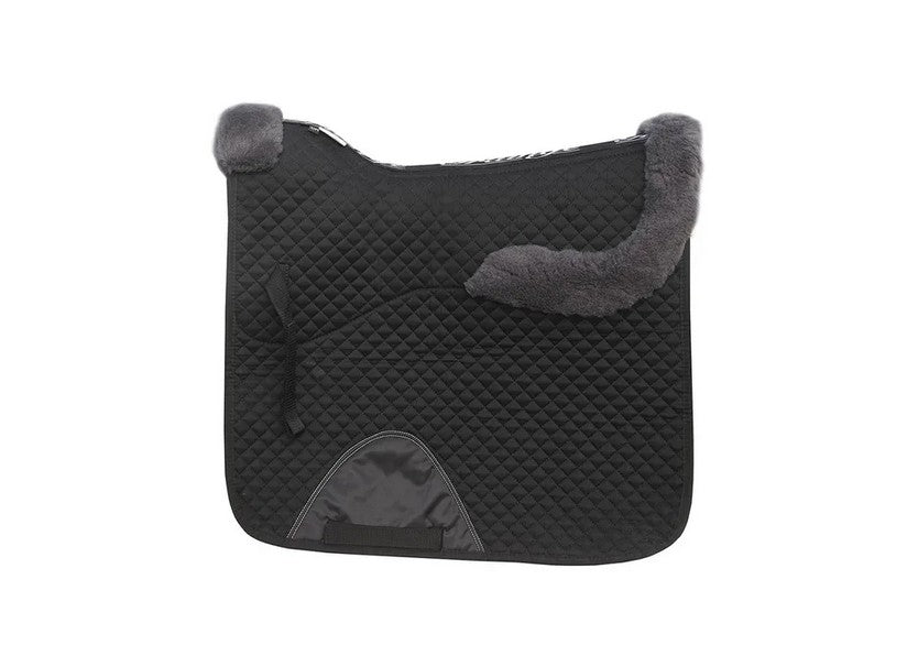 Saddlecloth Dressage Sheepskin Grainge Black & Grey