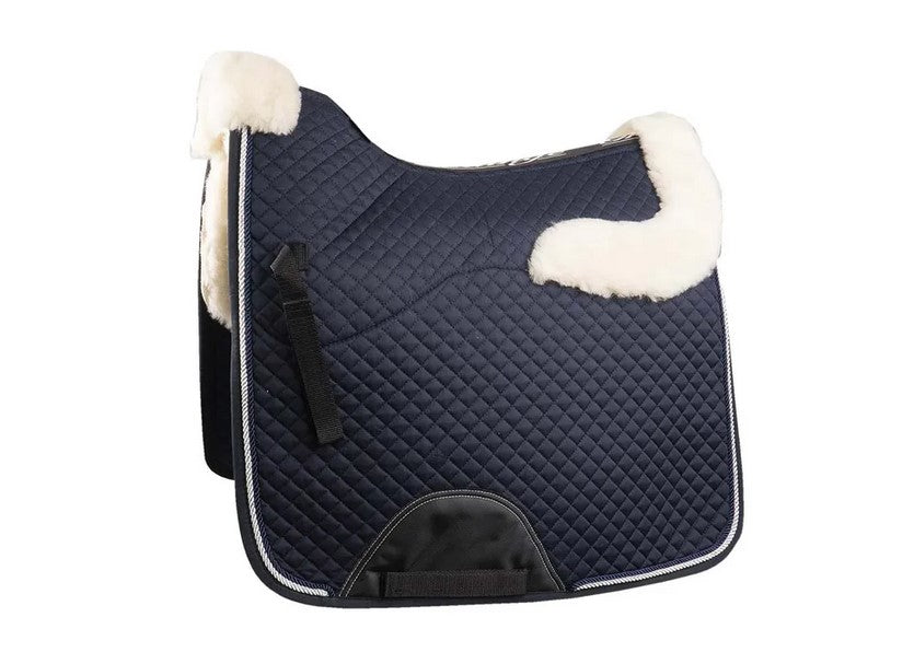 Saddlecloth Dressage Sheepskin Grainge Navy & White
