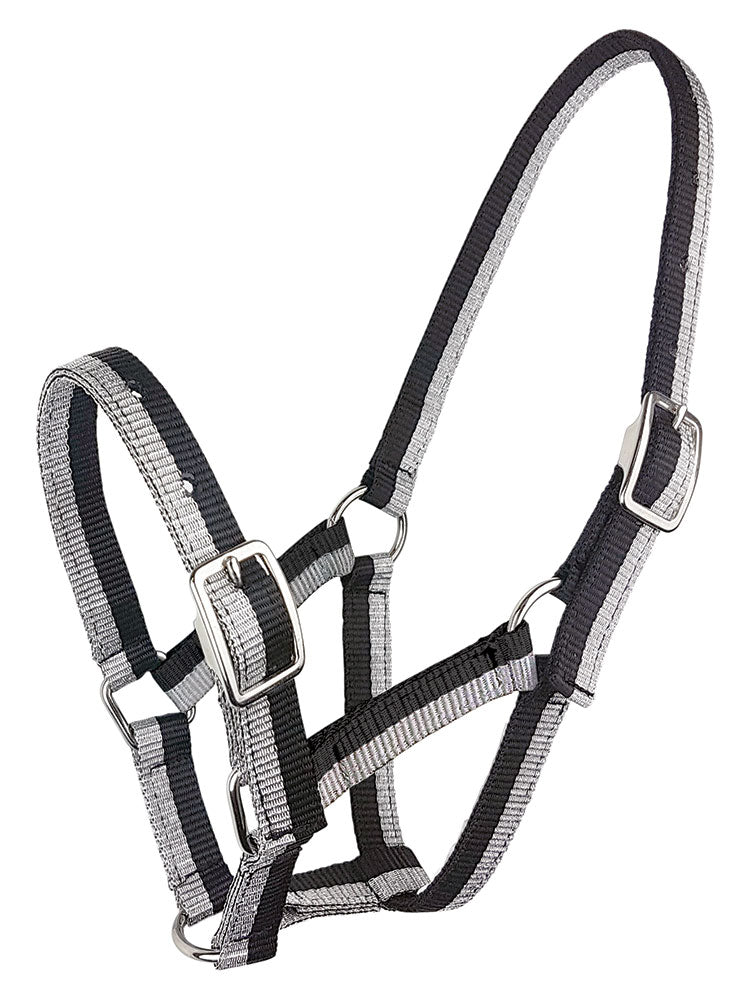 Foal Headstall Sparkle Small Pony Size Black & Silver