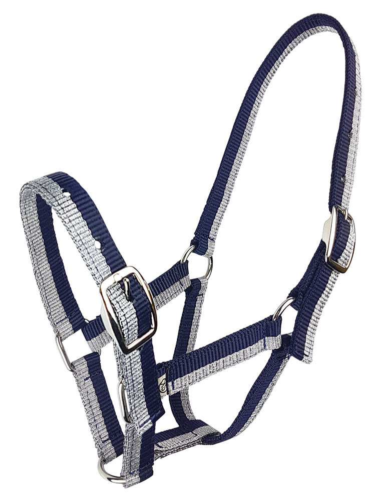 Foal Headstall Sparkle Small Pony Size Navy & Silver