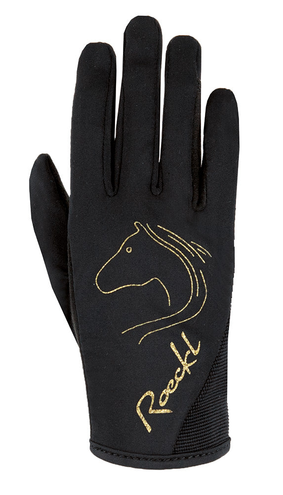 Gloves Roeckl Tryon Junior Black & Gold [:5.0]