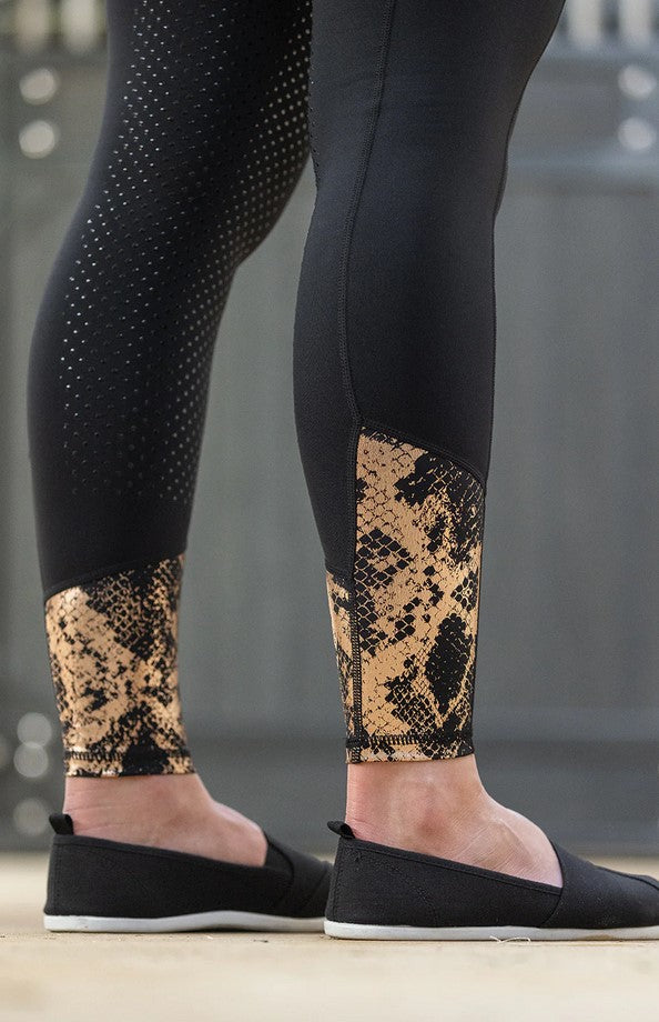 Tights Bare Equestrian Performance Riding Black & Rose Gold [:extra Small]