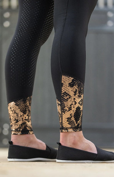 Tights Bare Equestrian Performance Riding Black & Rose Gold