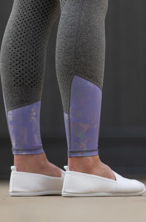 Tights Bare Equestrian Performance Riding Youth Mauve Shimmer [:6-8]
