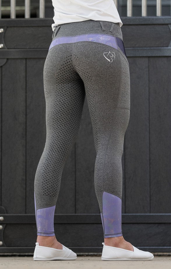 Tights Bare Equestrian Performance Riding Youth Mauve Shimmer [:6-8]