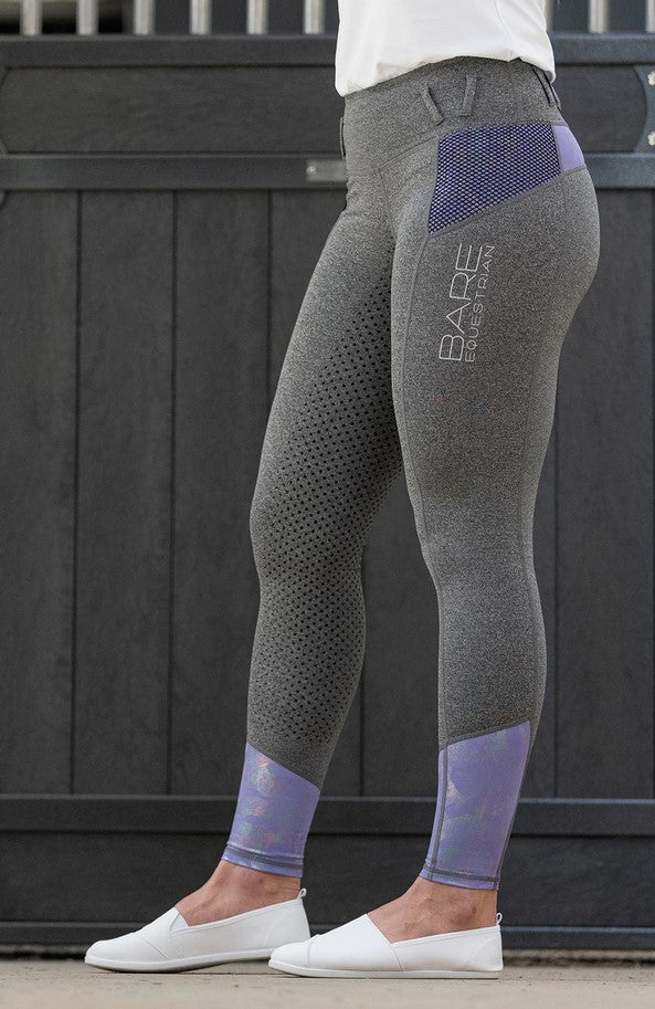 Tights Bare Equestrian Performance Riding Youth Mauve Shimmer [:6-8]