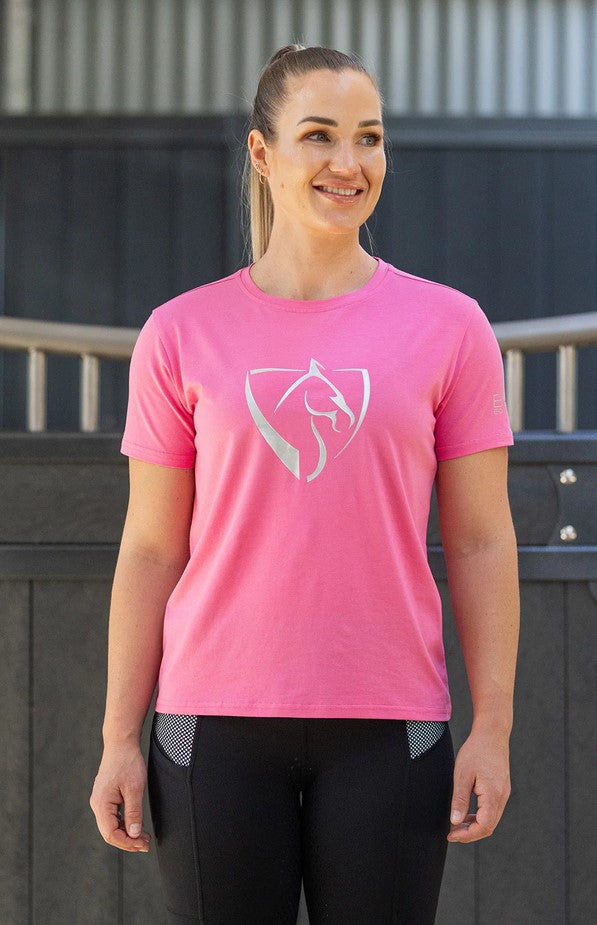Tee Shirt Bare Equestrian Silver Logo Barbie Pink [:small]