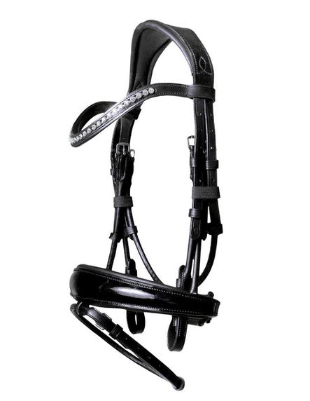 Bridle Lumiere Aurelie Hanoverian Rolled Black [:full]