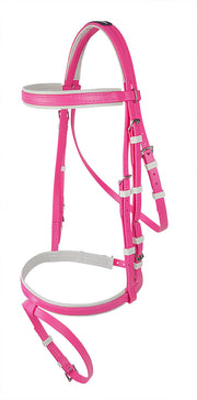 Bridle Head & Hanoverian No Rein Pvc Pink & White Trim [:full]