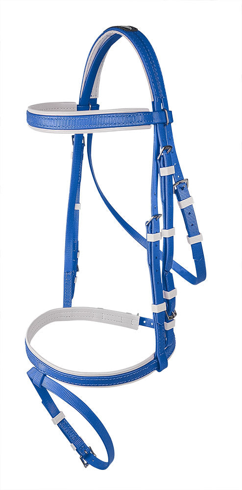 Bridle Head & Hanoverian No Rein Pvc Royal & White Trim [:full]