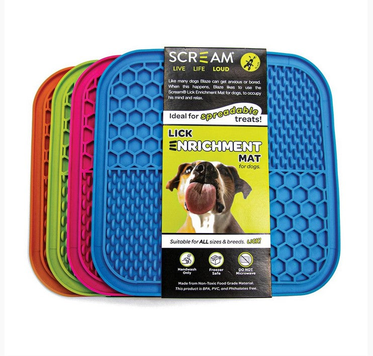 Lick Mat Scream Square Non Skid Base Green