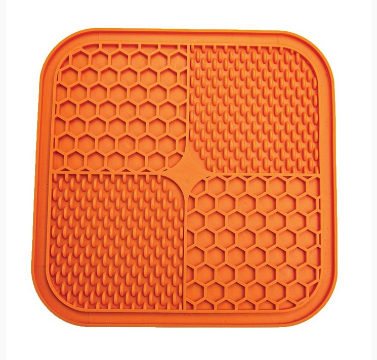 Lick Mat Scream Square Non Skid Base Orange
