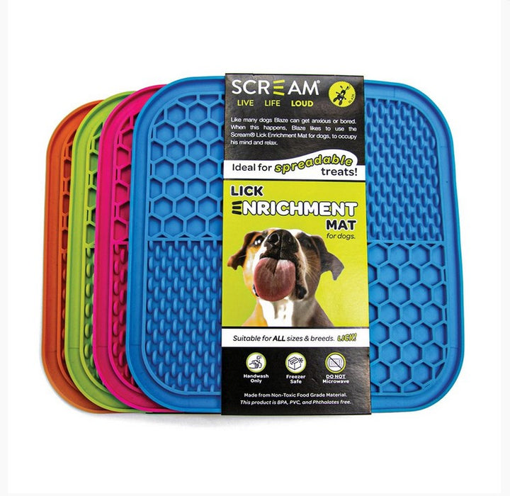 Lick Mat Scream Square Non Skid Base Orange
