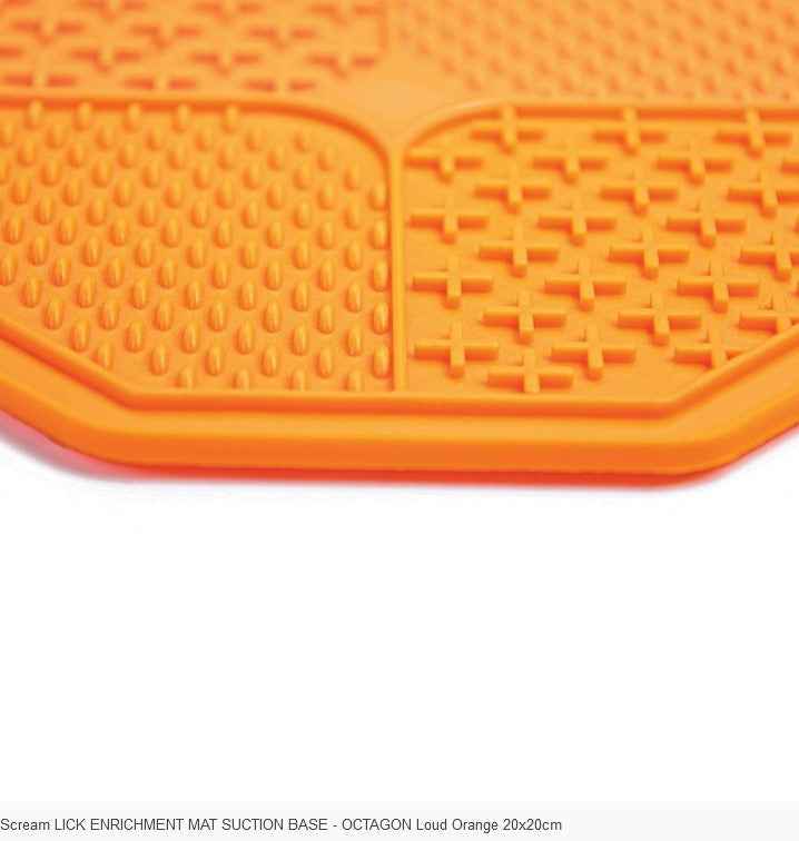 Lick Mat Scream Octagon Suction Base Orange