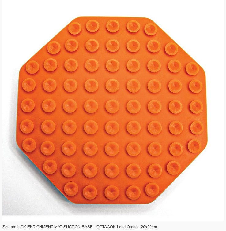 Lick Mat Scream Octagon Suction Base Orange