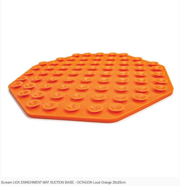 Lick Mat Scream Octagon Suction Base Orange