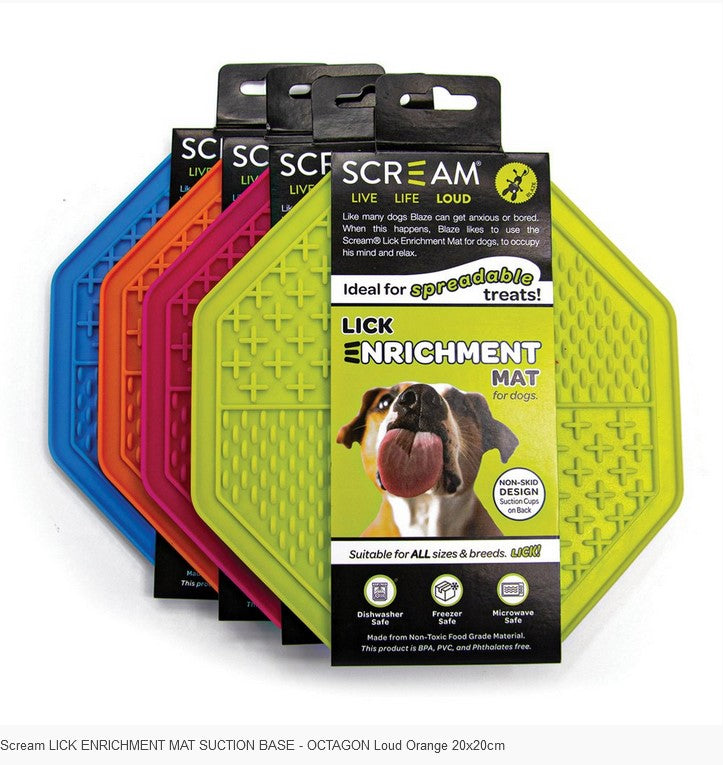 Lick Mat Scream Octagon Suction Base Orange