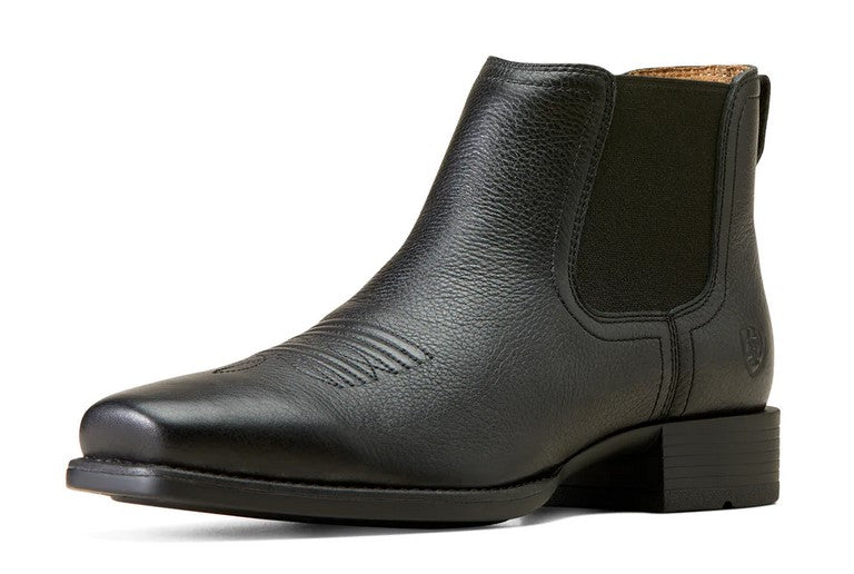 Western Boots Ariat Booker Ultra Square Toe S23 Black Deertan Mens [:8.0]