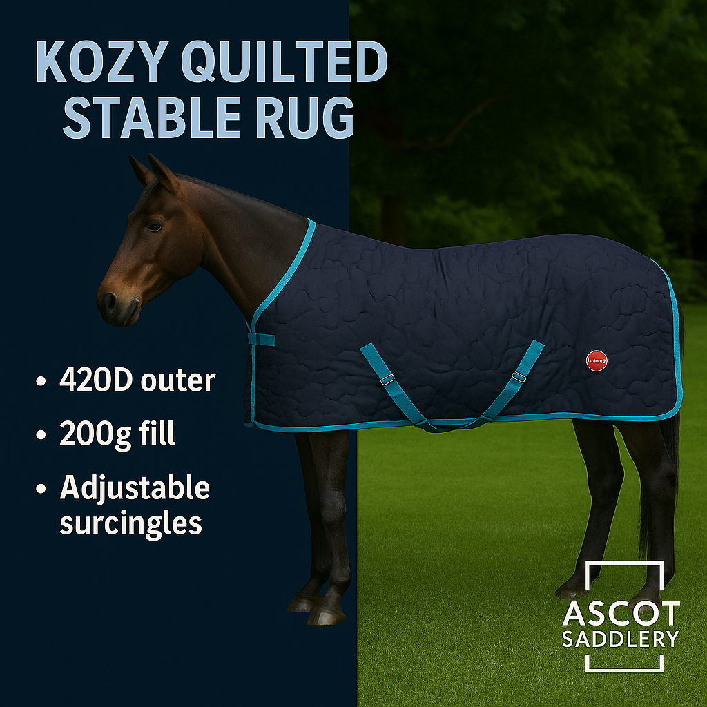 Kozy Quilted Stable Rug 420d 200gm Fill Navy & Teal [:5'0"]